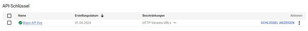 Screenshot der Google Cloud Console. Dient als visuelle Ergänzung zum Text darüber.